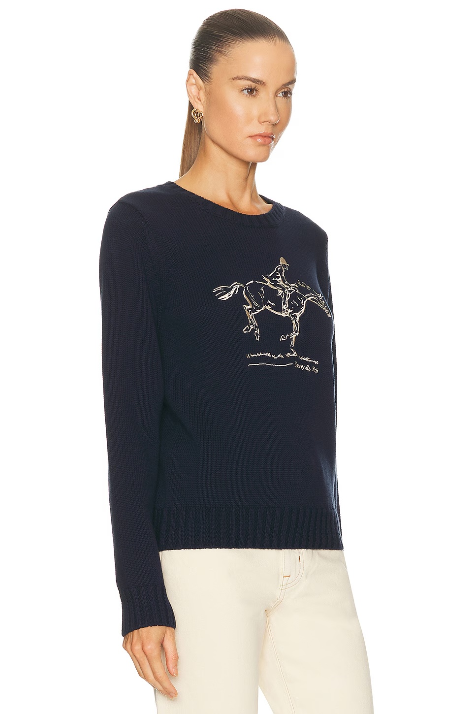 Horse Knitted Sweatshirt Dark Navy