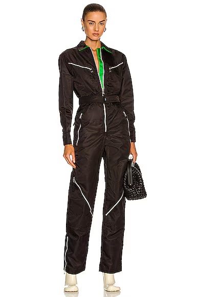 Nylon Long Jumpsuit Fondant