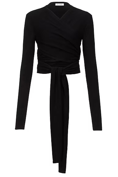ALAΪA Wrap Top Noir Alaia