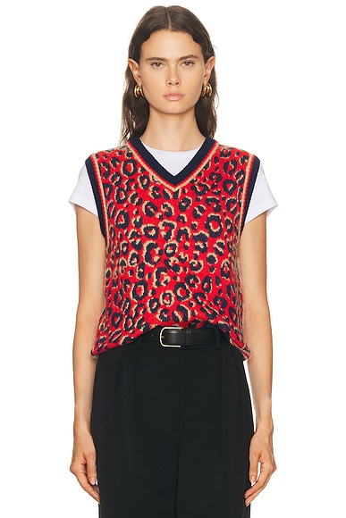 Knit Vest Navy, Beige, & Better Scarlet