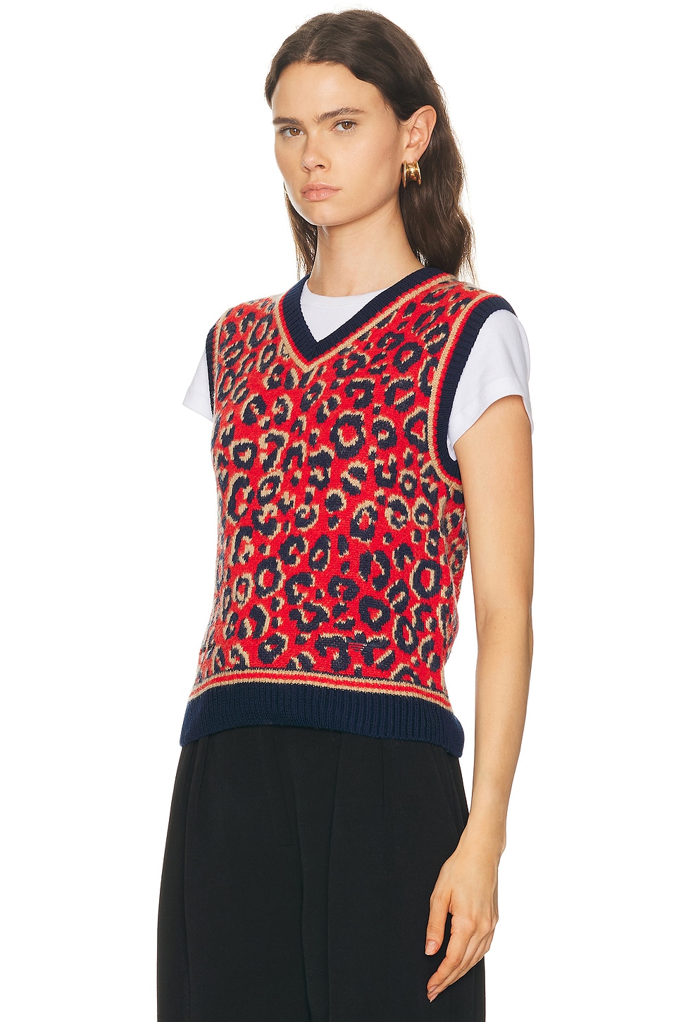 Knit Vest Navy, Beige, & Better Scarlet