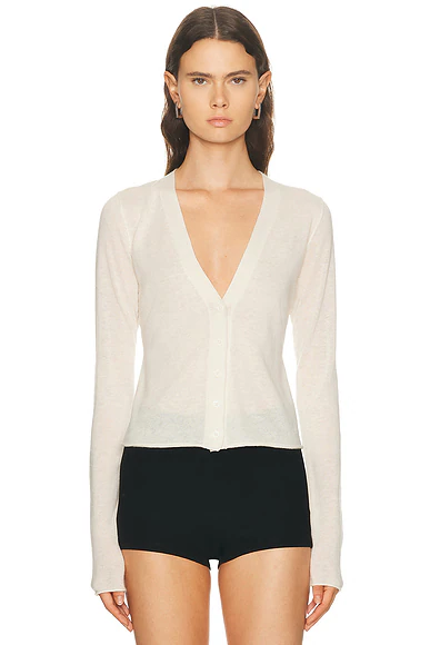 Sheer Cashmere Cardigan Egret