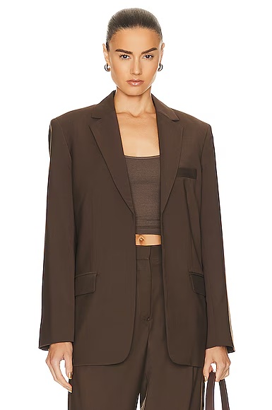 Relaxed Tailored Blazer Coffee