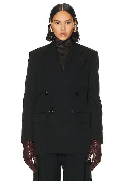 Oversized Double Breasted Blazer Black