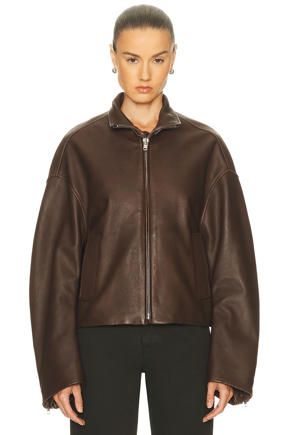 Romy Leather Jacket Chocolate Brown