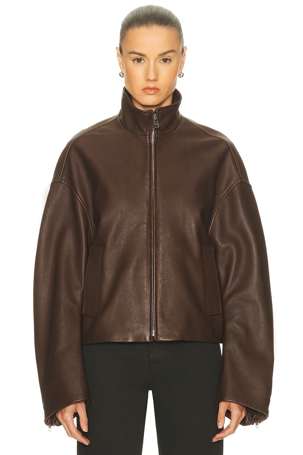 Romy Leather Jacket Chocolate Brown
