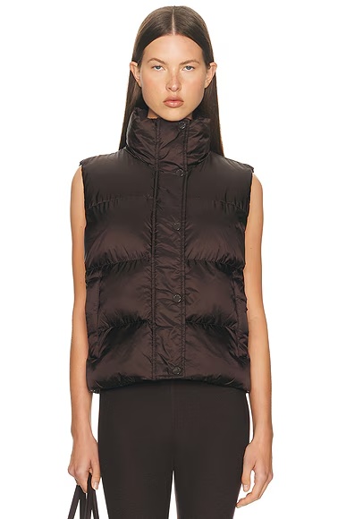 Big Cozy Puffer Vest Dark Chocolate