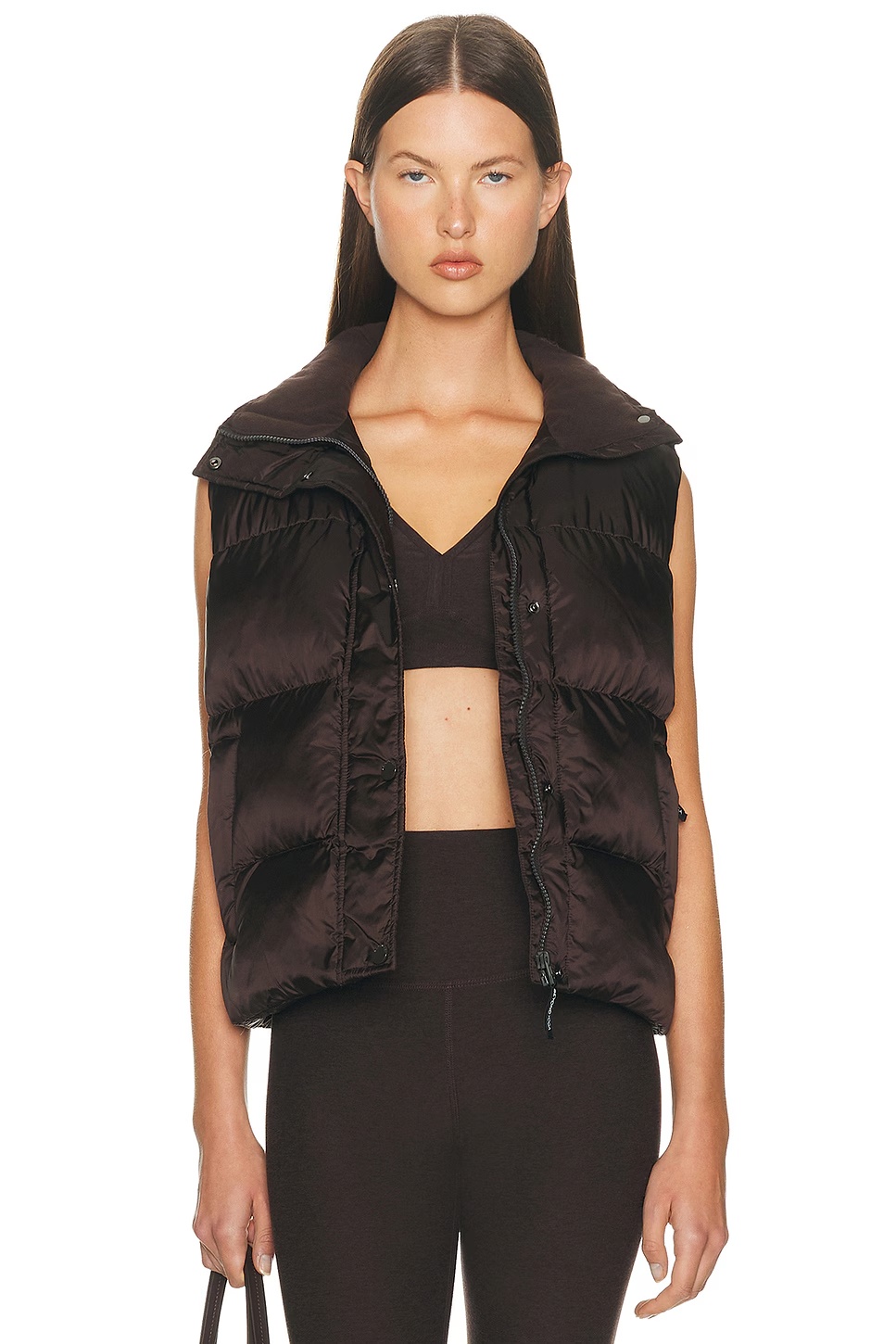 Big Cozy Puffer Vest Dark Chocolate