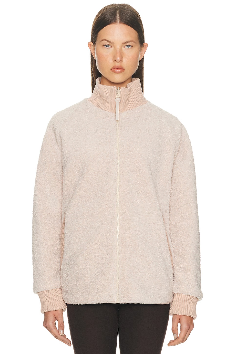 Reversible Quilted Fleece Jacket Oat Latte