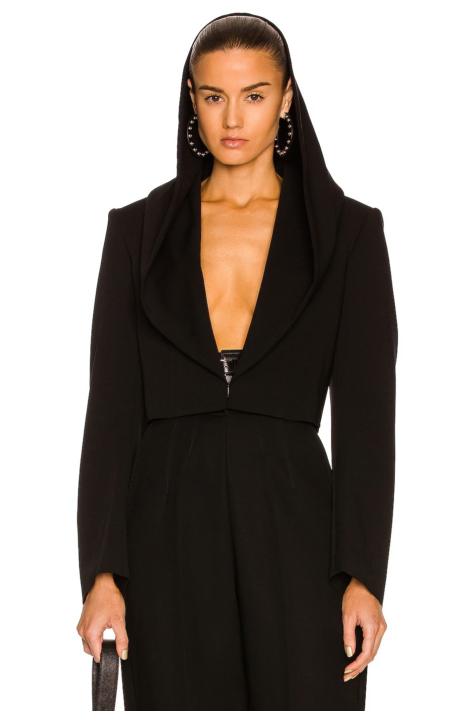 Hooded Short Jacket Noir