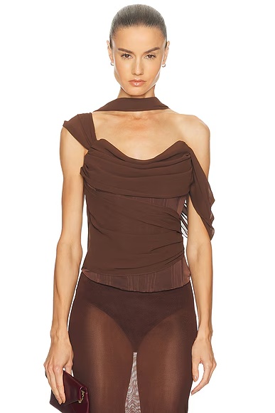Adara Corset Top Brown
