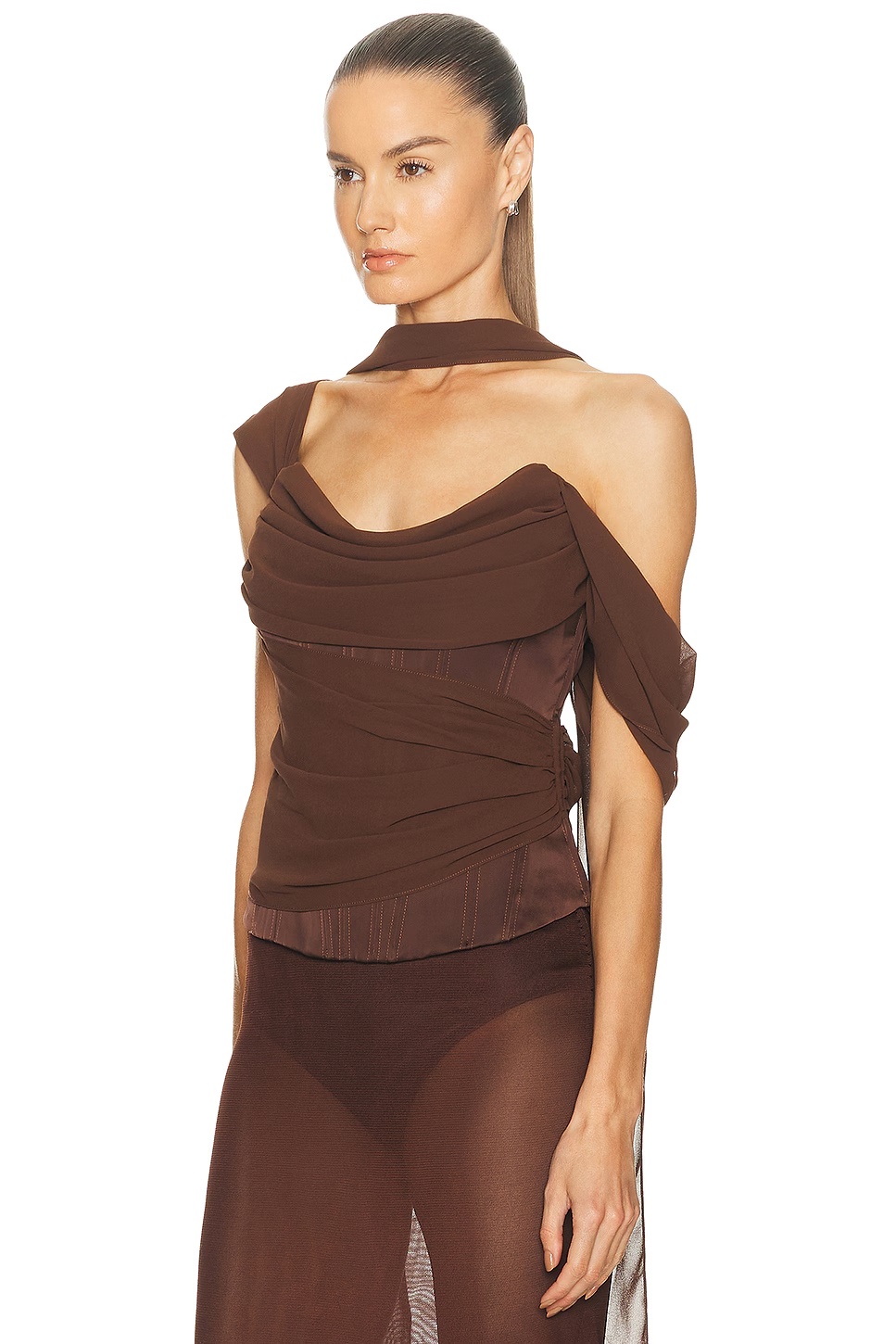 Adara Corset Top Brown