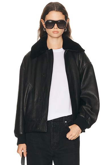 X Amelia Gray Nightcap Bomber Black