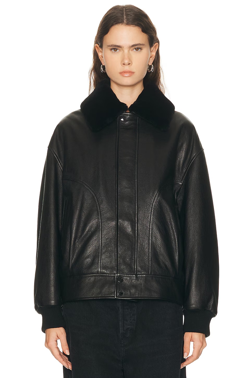 X Amelia Gray Nightcap Bomber Black