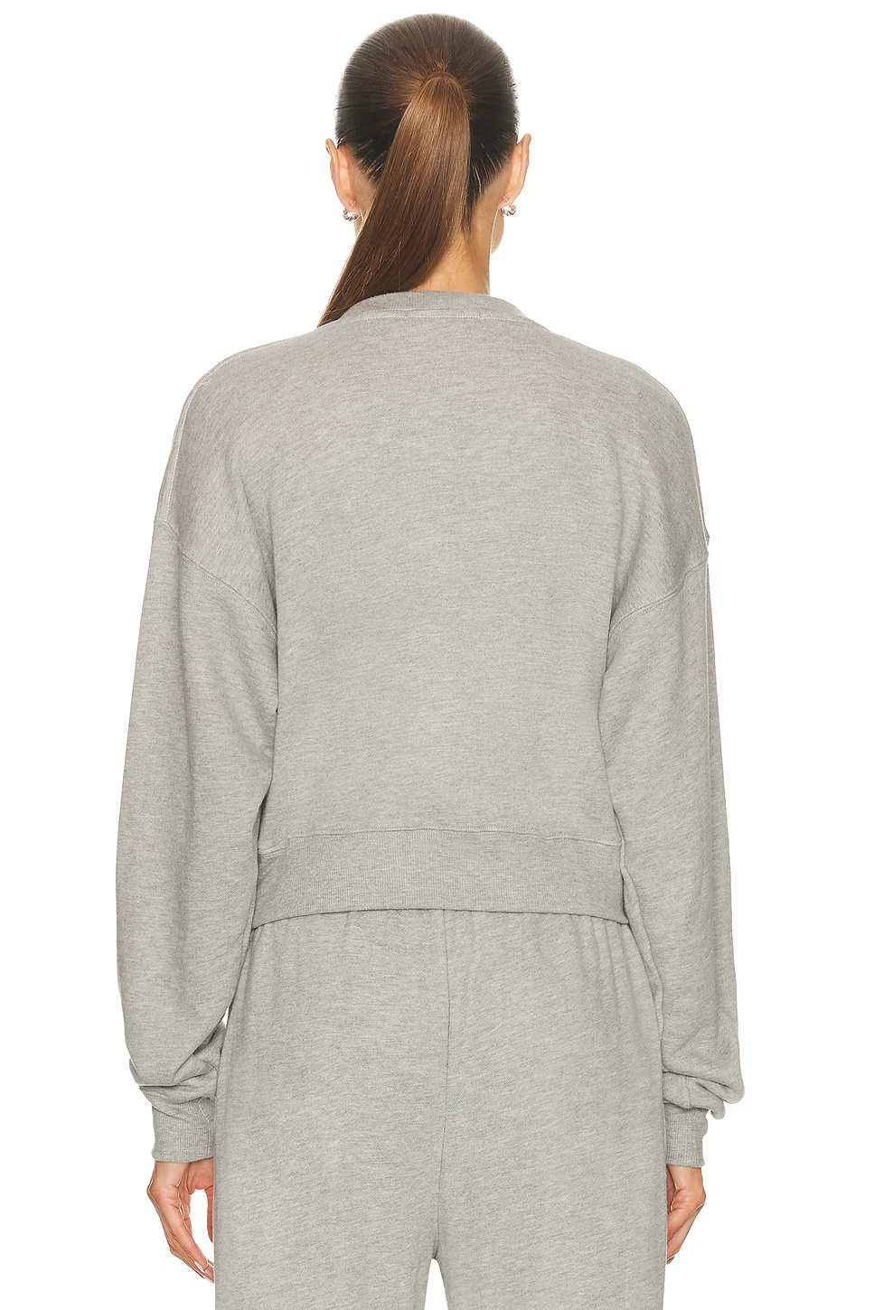 Cropped V-Neck Sweatshirt Heather Grey