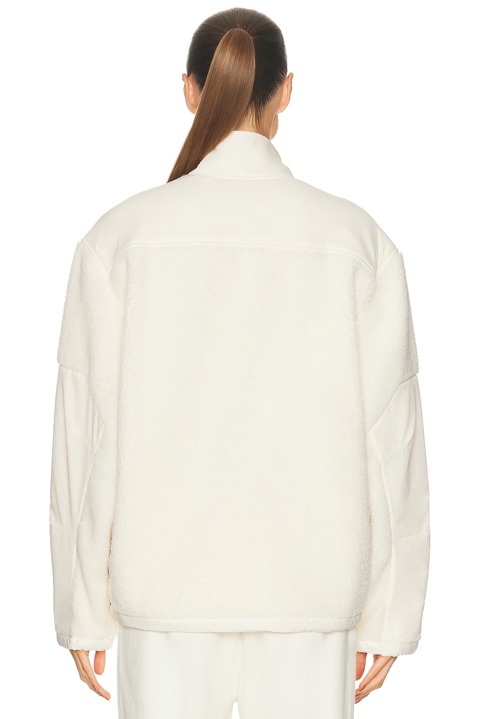 Teddy Half Zip Pullover Jacket Ecru