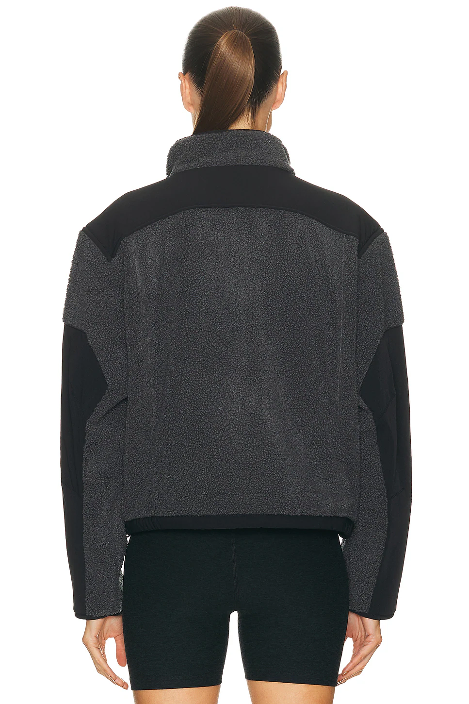 Teddy Boxy Zip Up Jacket Ash