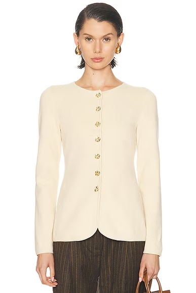 by Marianna Bronte Button Cardigan Beige