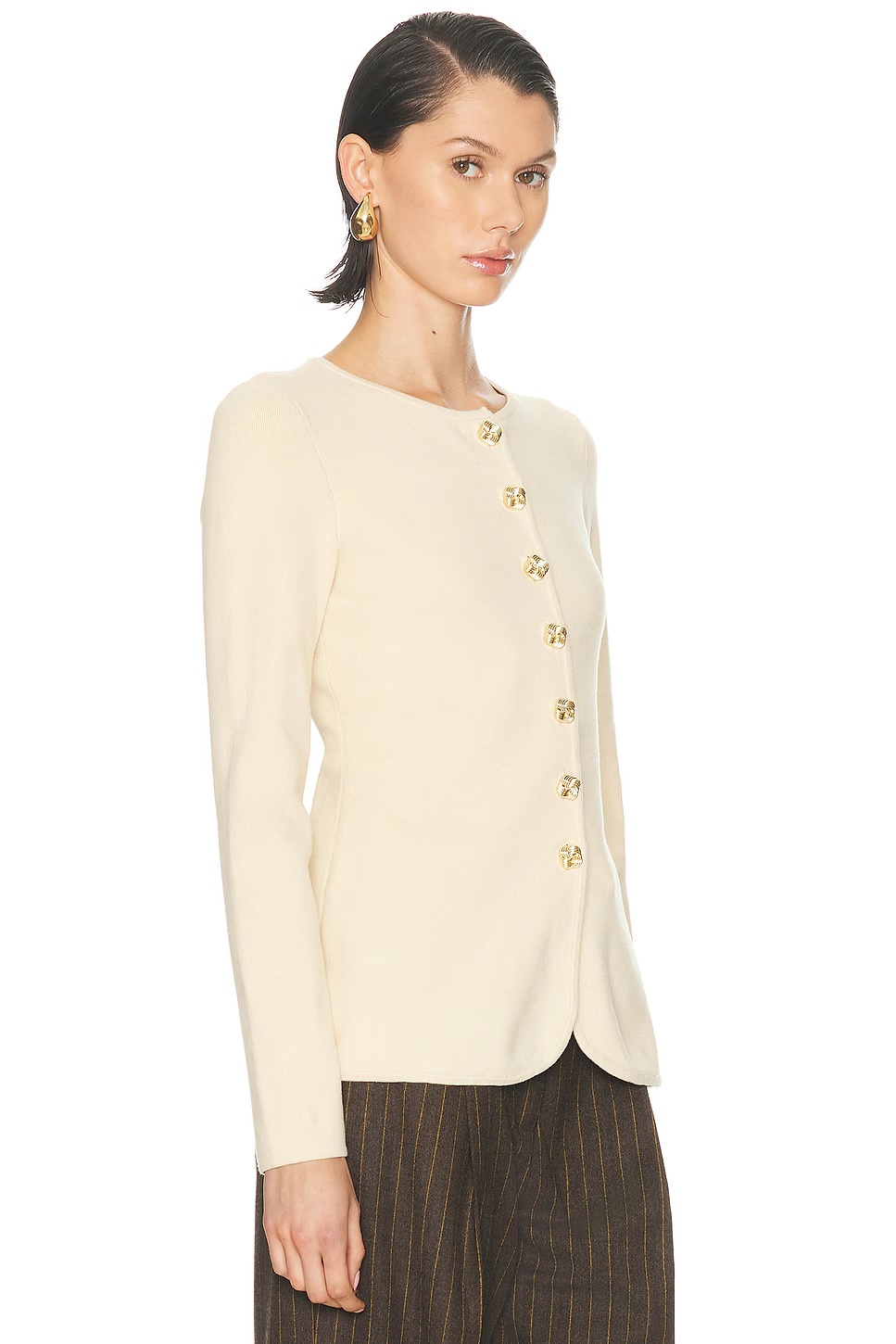 by Marianna Bronte Button Cardigan Beige