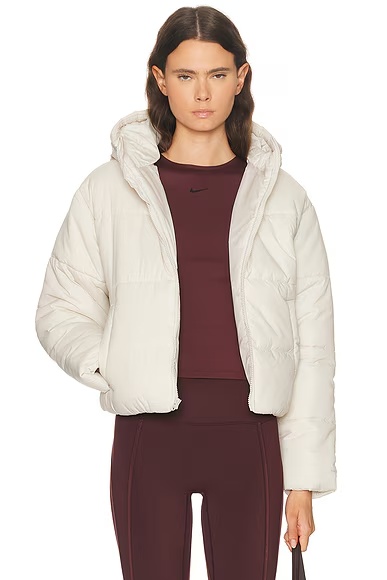Therma Fit Loose Hooded Jacket Light Bone & White