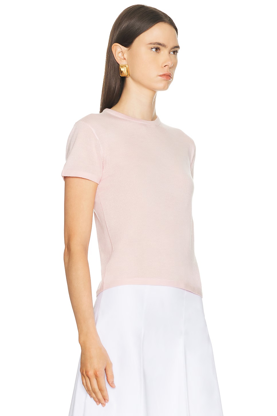 Cashmere Silk Knit Tee Bubblegum