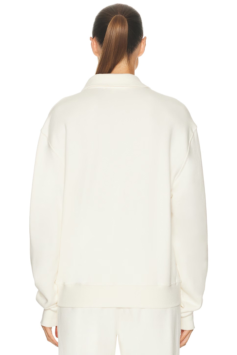 Zip-up Polo Sweatshirt Cream