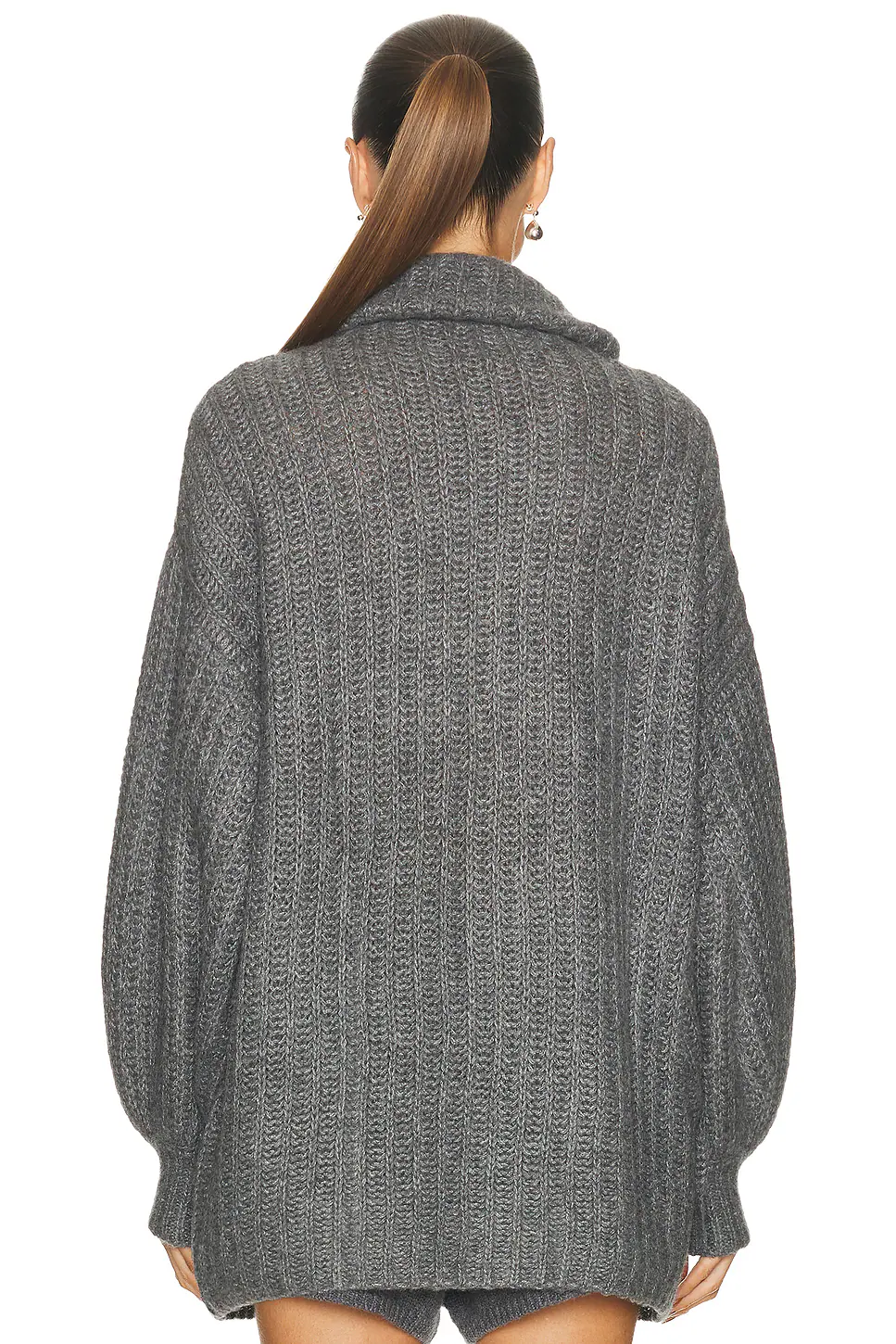 Marly Zip Up Cardigan Stormy Grey
