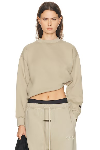 Fleece Classic Fit Crewneck Abbey Stone