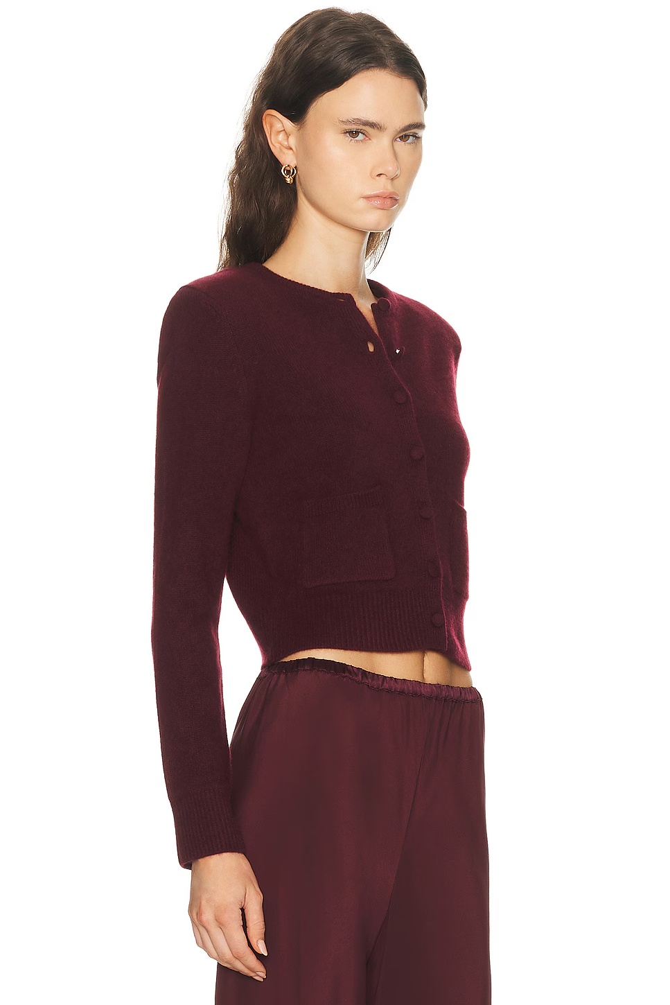 Emilia Shoulder Pad Cardigan Bordeaux