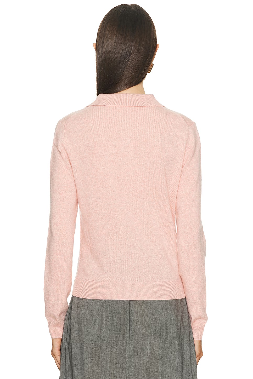 Cashmere Long Sleeve Polo Rose Quartz