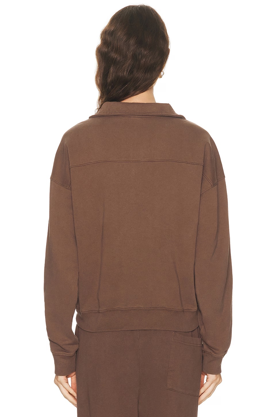 NY Crest Embroidered Quarter Zip Sweatshirt Chocolate