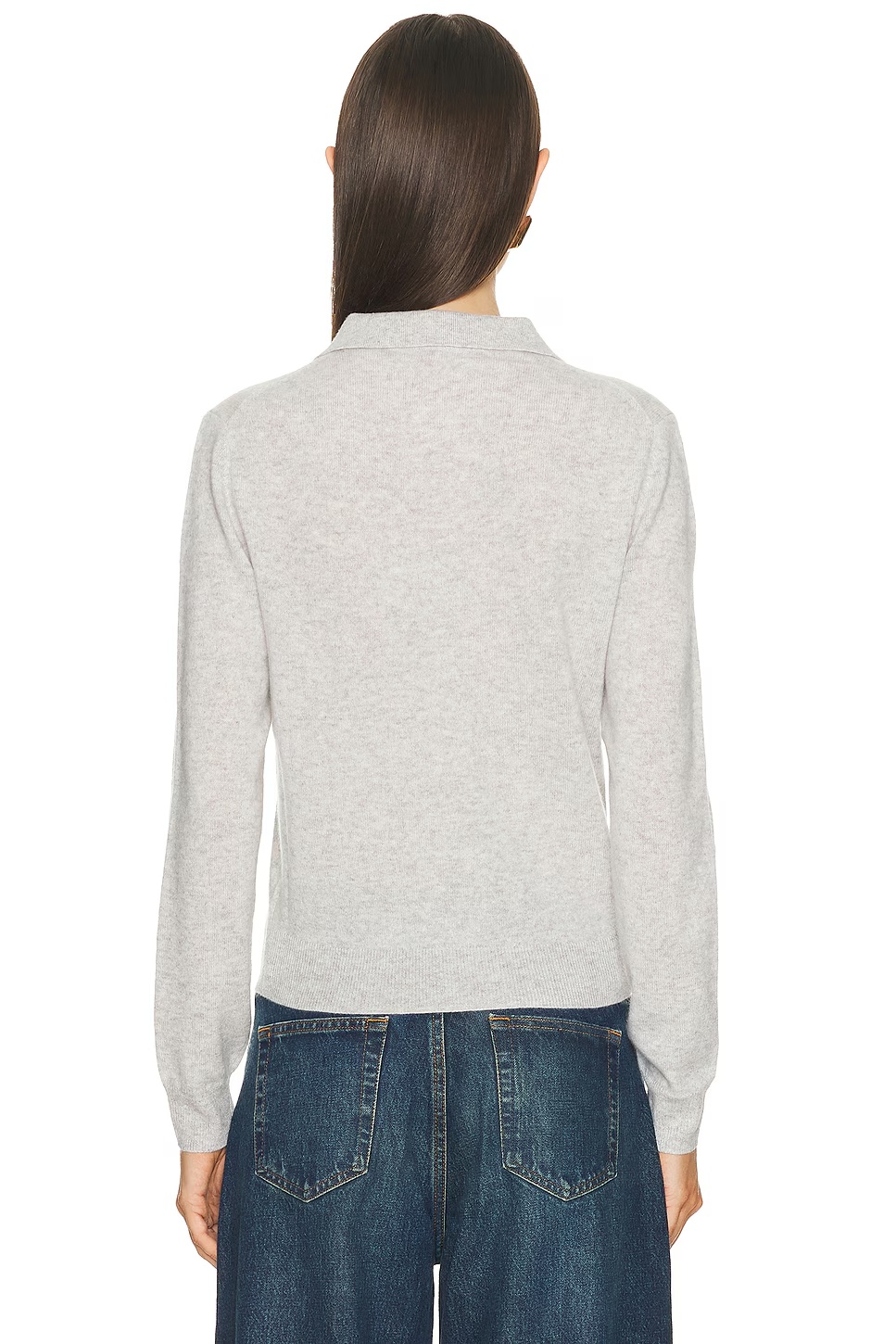 Cashmere Long Sleeve Polo Cloudy