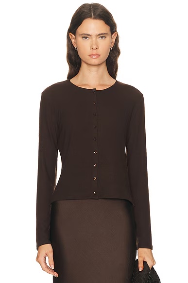 Lauren Classic Cardigan Chocolate