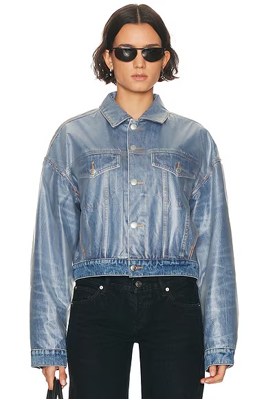 Trucker Jacket Vintage Marbled Blue