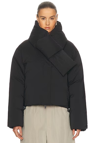Cropped Puffer Jacket Black