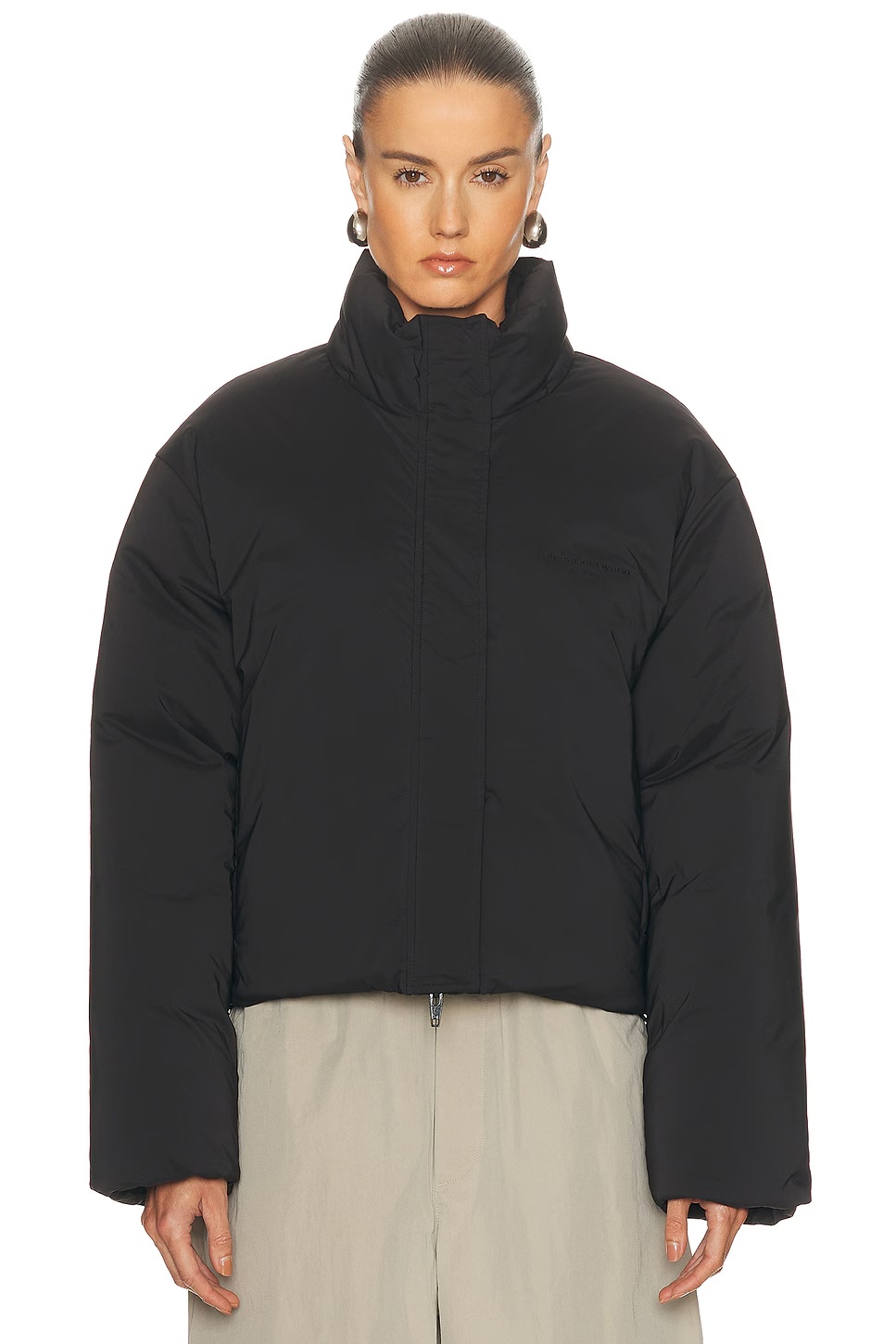 Cropped Puffer Jacket Black