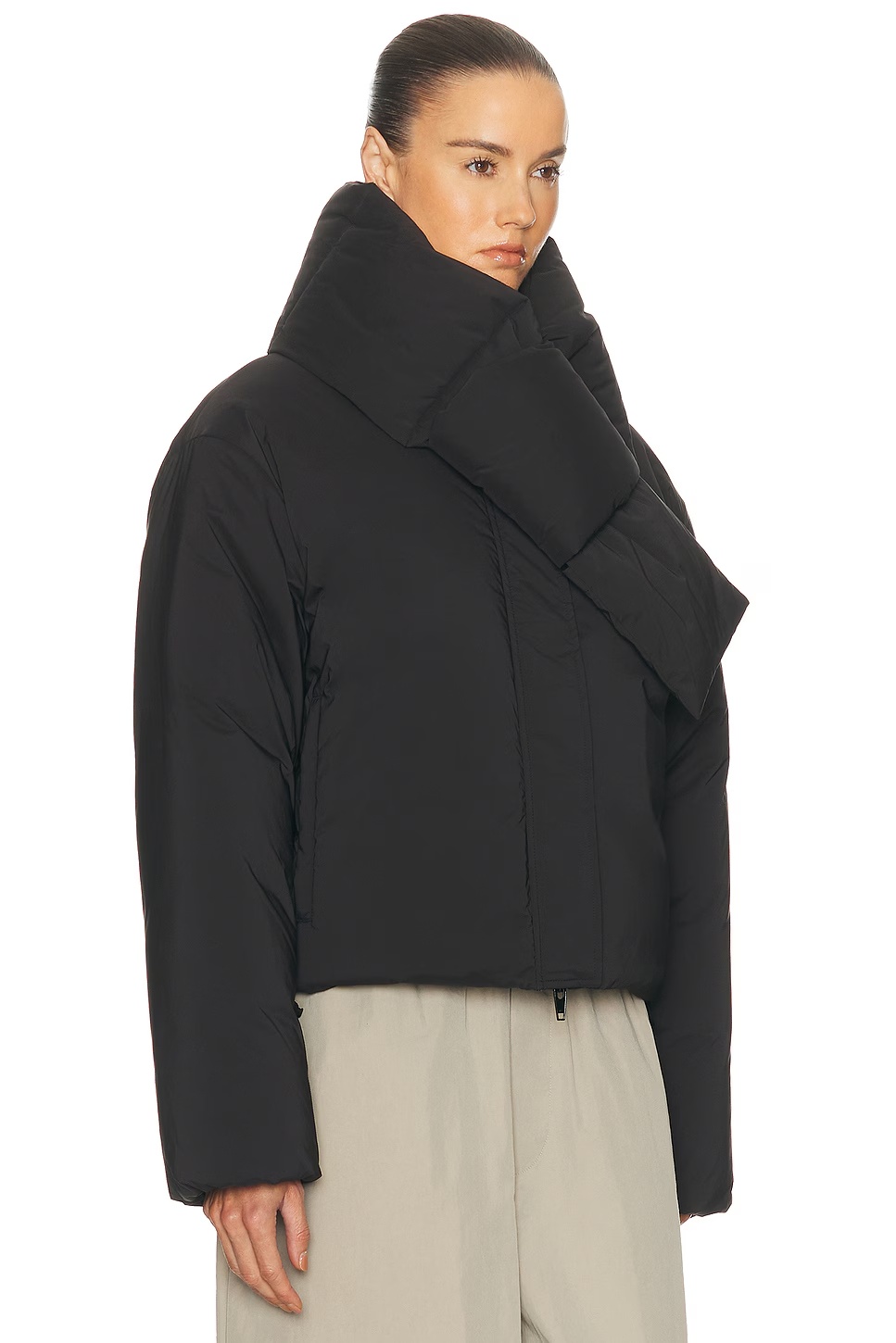 Cropped Puffer Jacket Black