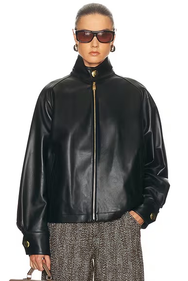 Robbie Plonge Nappa Leather Jacket Black