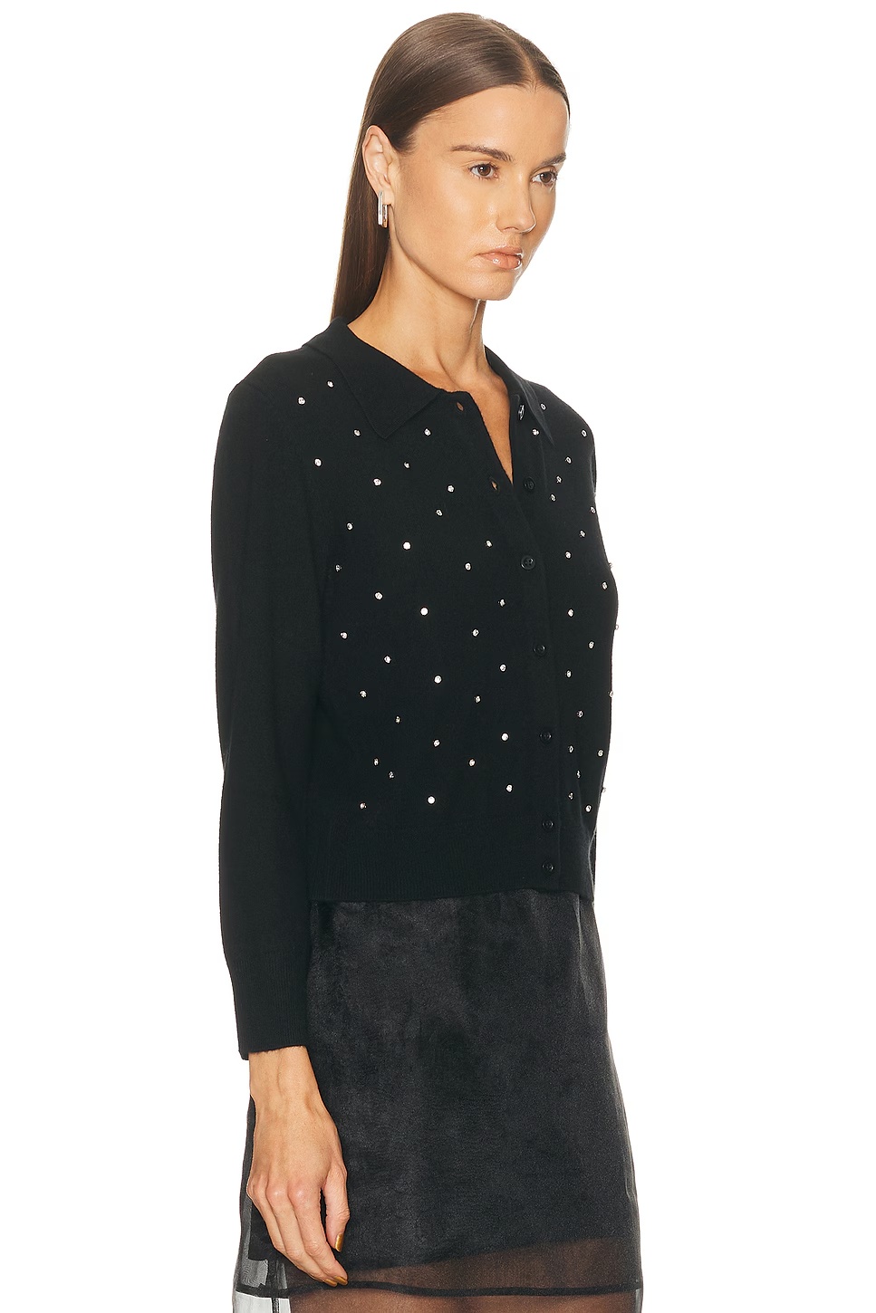 Rhinestone Cardi Black