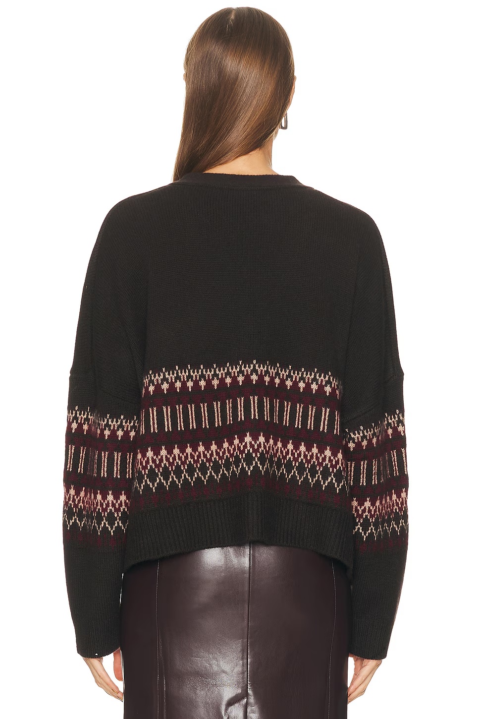 Elliot B Boxy Cropped Fairisle Cardigan Oaktree Multi