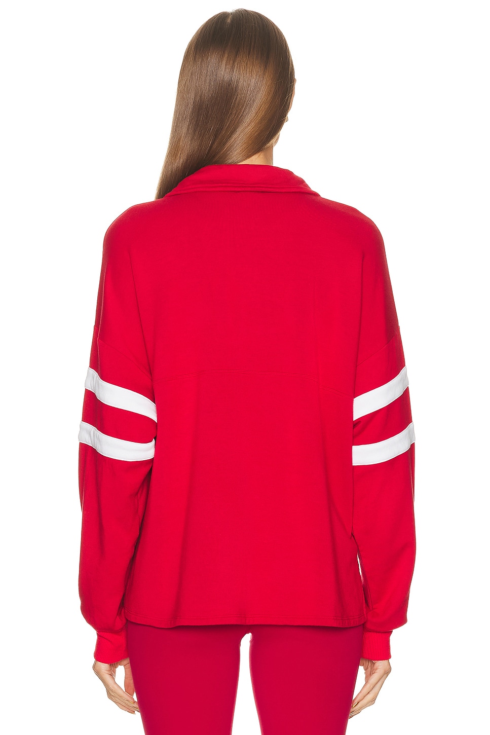 Varsity Half Zip Cinnamon & White
