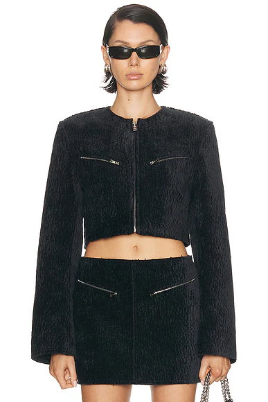 Cropped Boxy Jacket Black