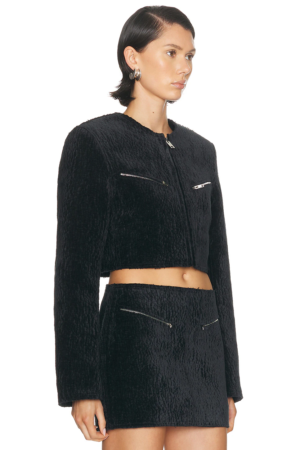 Cropped Boxy Jacket Black