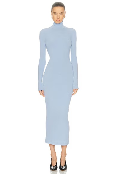 Gab Turtleneck Rib Dress Azureous