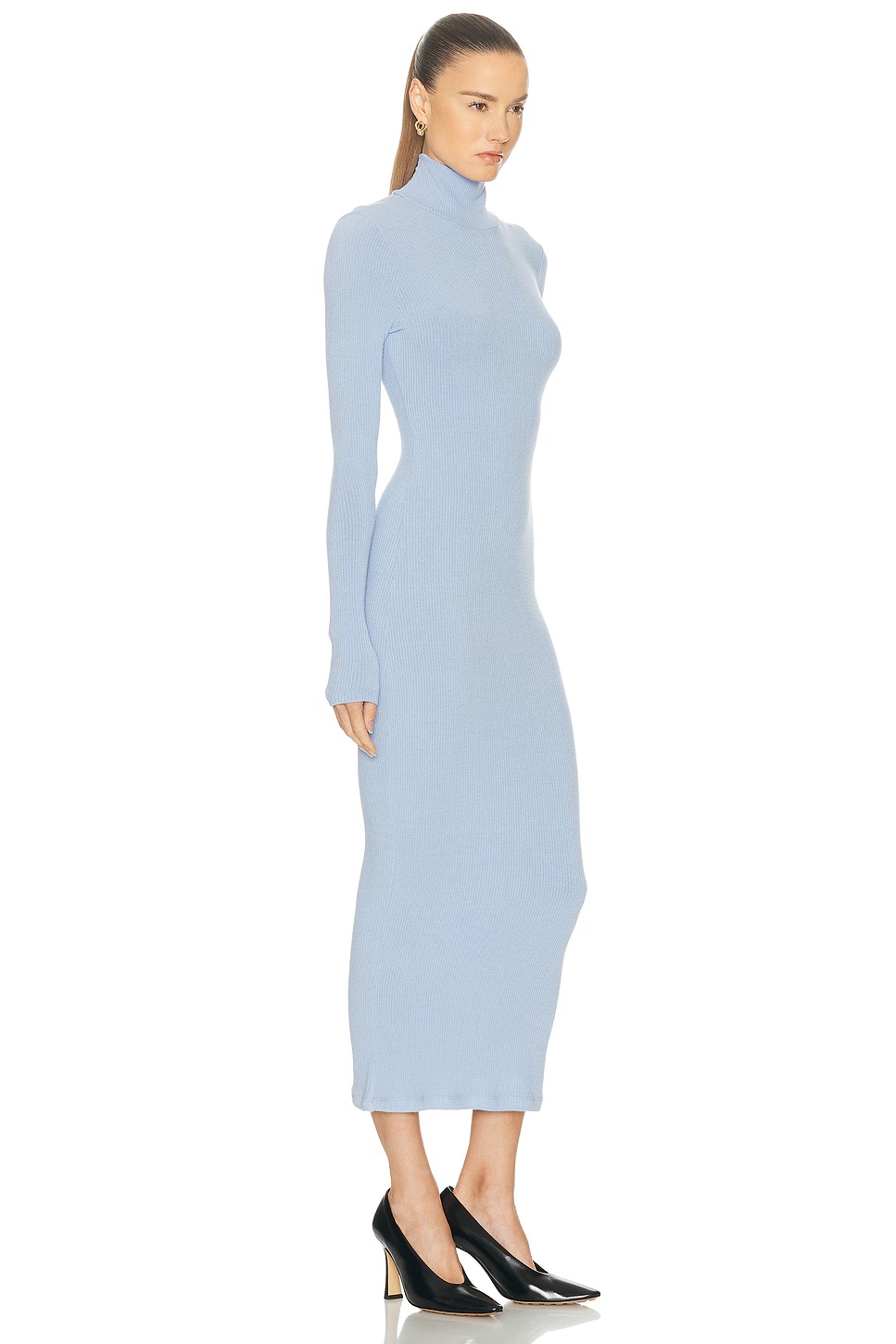 Gab Turtleneck Rib Dress Azureous