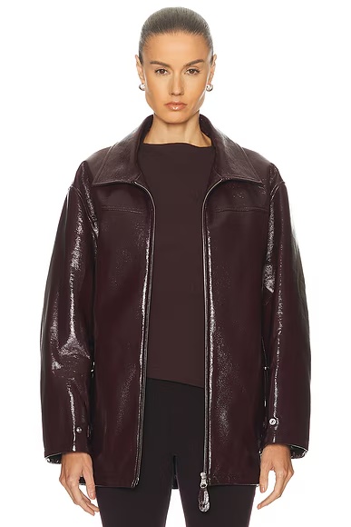 Maxi Bomber Jacket Burgundy