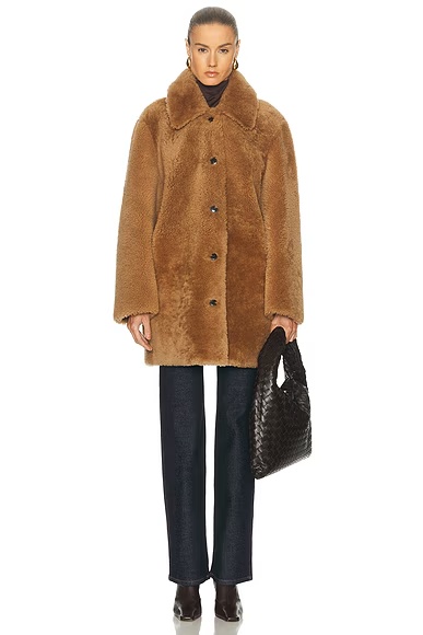 Shearling Aurora Coat Camel