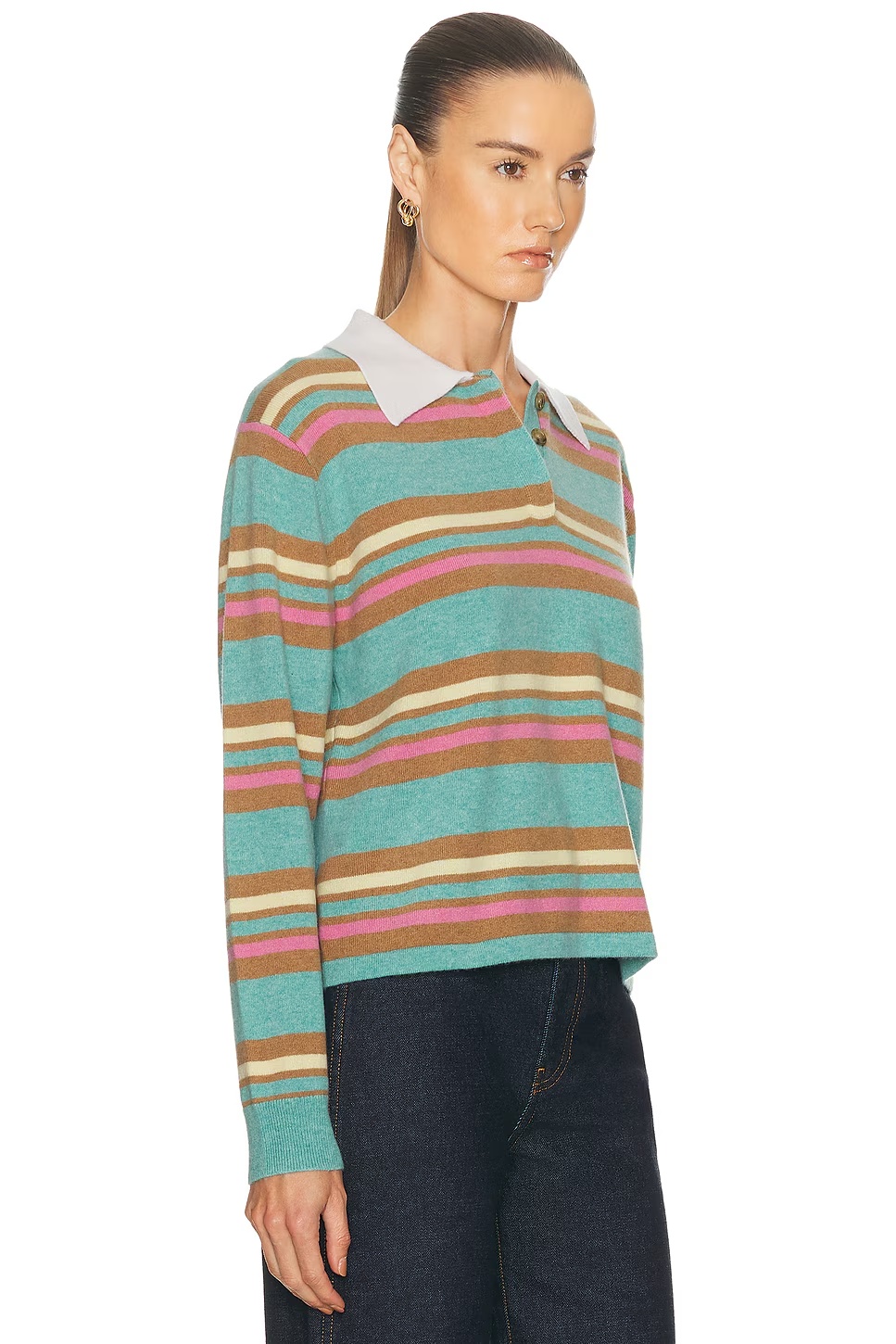 Cropped Stripe Rugby Sweater Glacier Combo