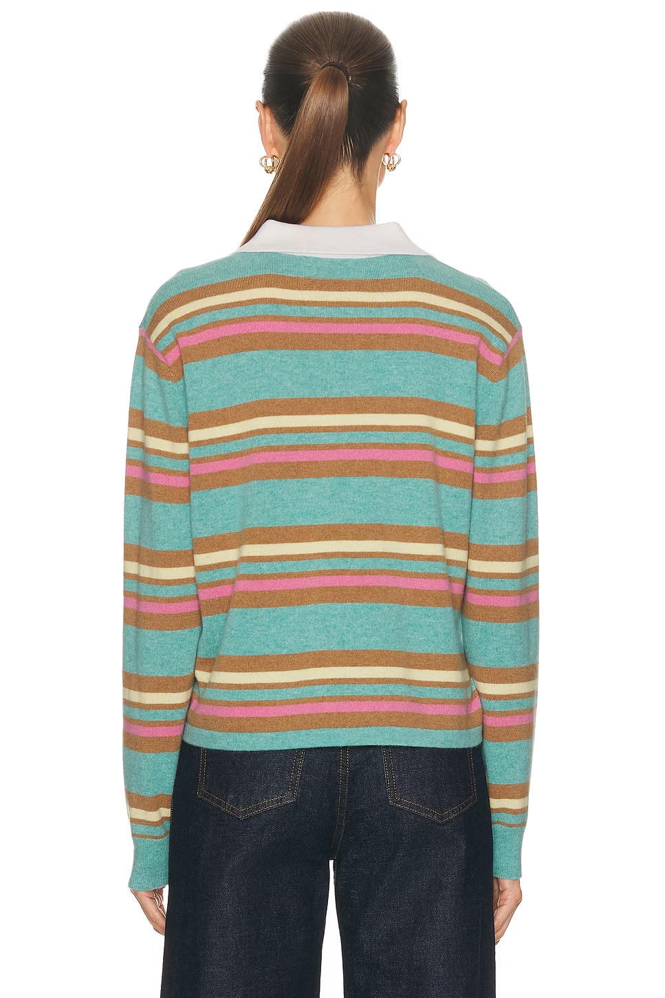 Cropped Stripe Rugby Sweater Glacier Combo