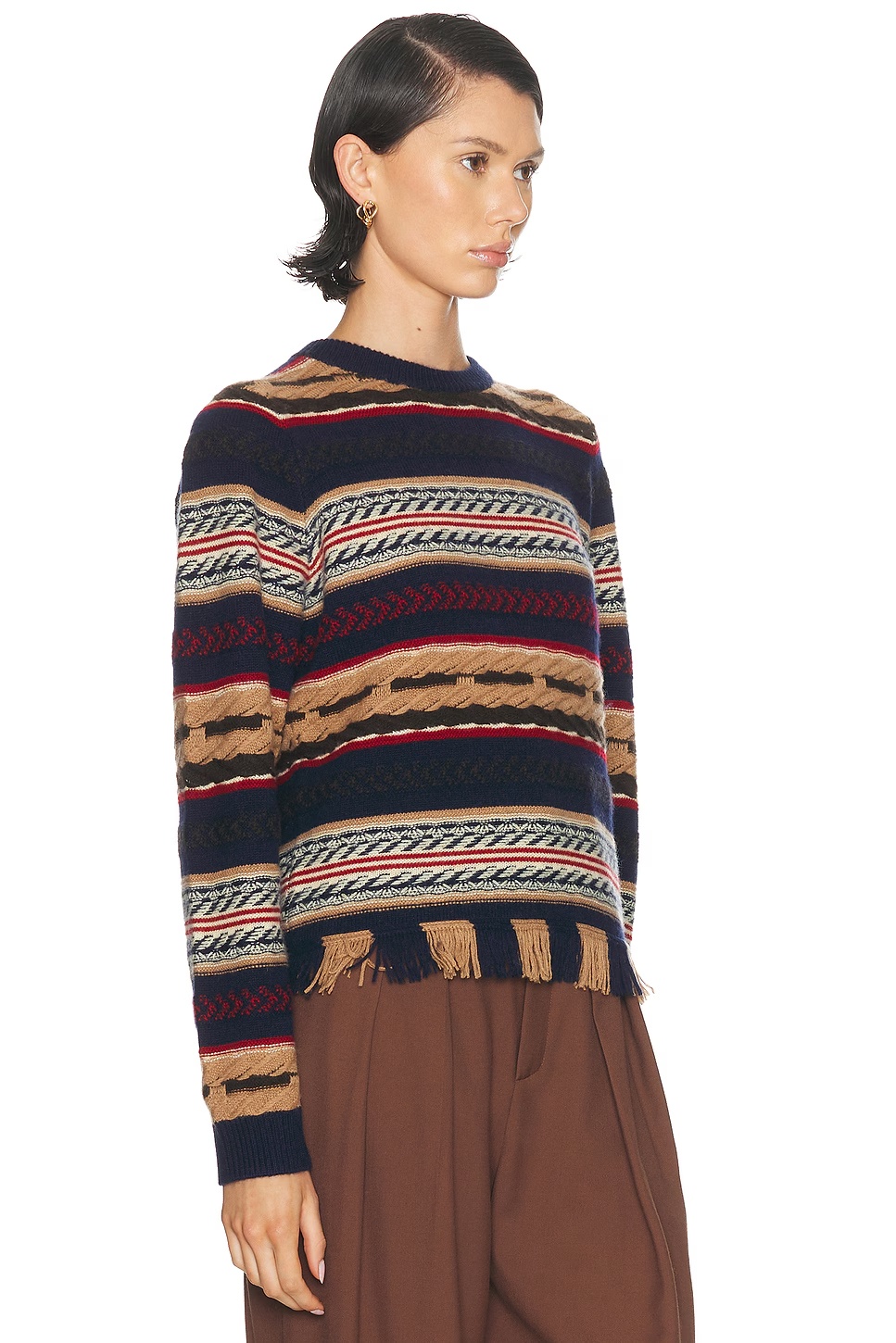 Western Stripe Crew Sweater Midnight Combo